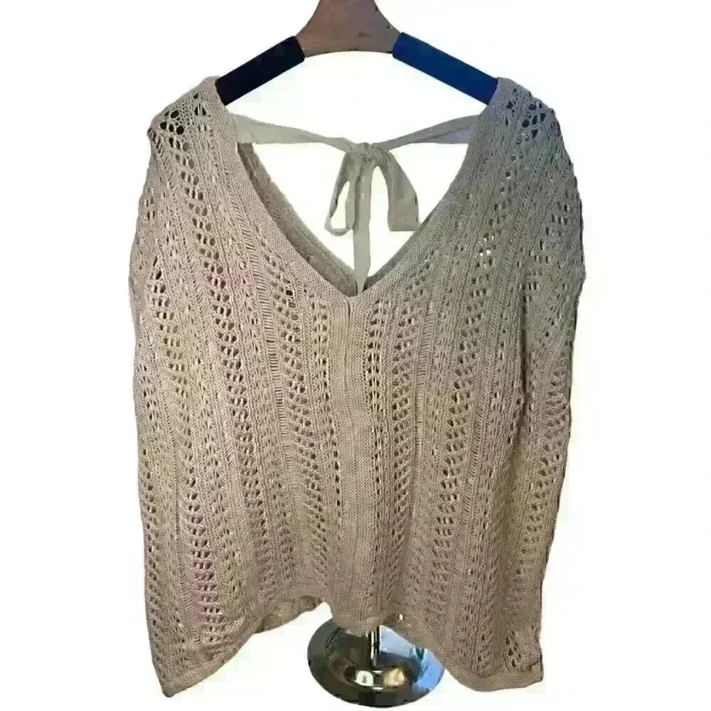 Chelsea And Theodore Sleeveless Sweater Ivy Bow Size Large‎
